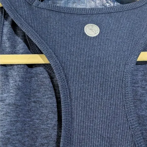 NWT Threads 4 Thought Kensi Rib Sports Bra Heather Chambray Women's Size Large - Picture 10 of 12